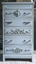 Tall Blue Unique Chest Of