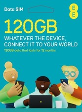 EE PAYG SIM card preloaded with 120GB of Data to use for Up to 12 months