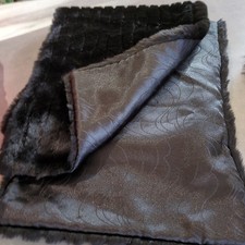 Faux Fur Scarf Wrap Stole  Black Large Pashmina Size