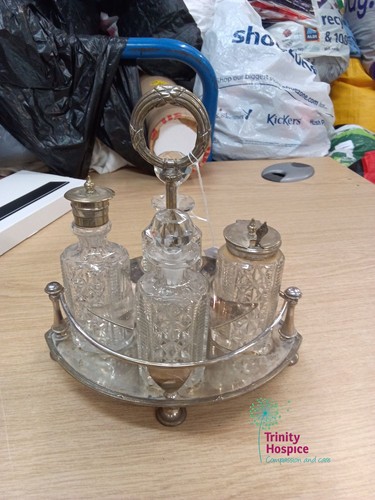 Epns silver plate cruet stand - epns,