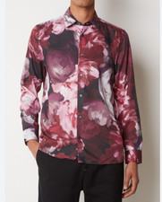 Ted Baker Mens Shirt TB 3 UK M Bitonto Pink Floral Regular Fit Long Sleeve NEW