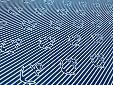 Anchor Stripe Fabric Curtain