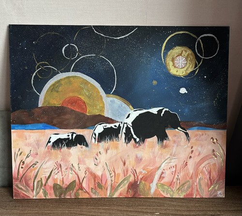 Elephants theme acrylic - elephants,
