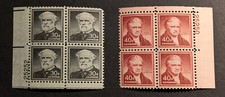 USA 1955 Presidents Lee and Marshall Fine & Fresh corner blocks x4 sg1049/50 MNH