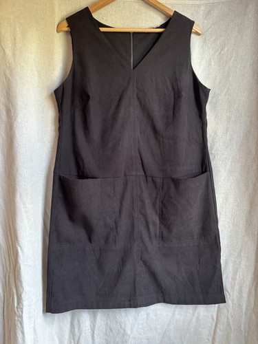 Ladies black dress pinafore - ladies, dress.