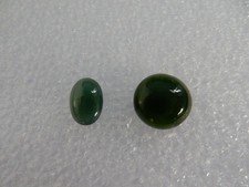 Jade (Jadeite and Nephrite), 2pcs, shades of dark green, 13.75cts total