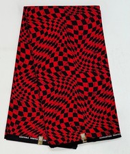 African Print Fabric/ Ankara - Red, Black 'Kikapu Kiss” YARD or WHOLESALE