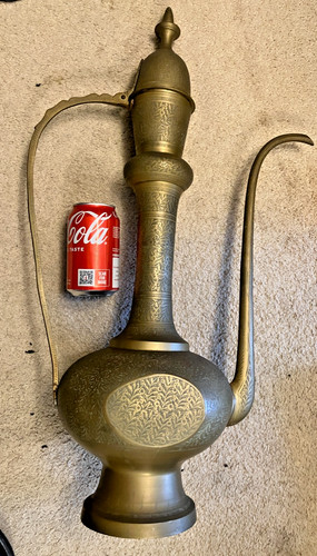Vintage dallah brass coffee - dallah,