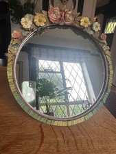 Beautiful Vintage Barbola mirror glass 1920`s with stand