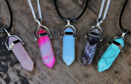 Crystals pendant necklace - pendant,