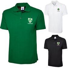 Ireland Rugby Style Badge Polo Shirt Embroidered Shamrock