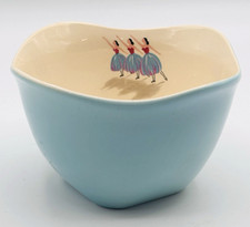 Beswick Ballet Dancer 1950s Wave Edge Ceramic Dish RARE Blue + White MCM Vintage