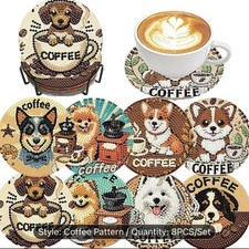 8pcs cute Dog/coffee Diamond