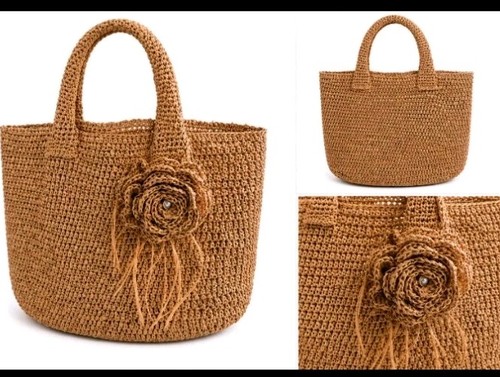 Handmade raffia large natural - handmade,