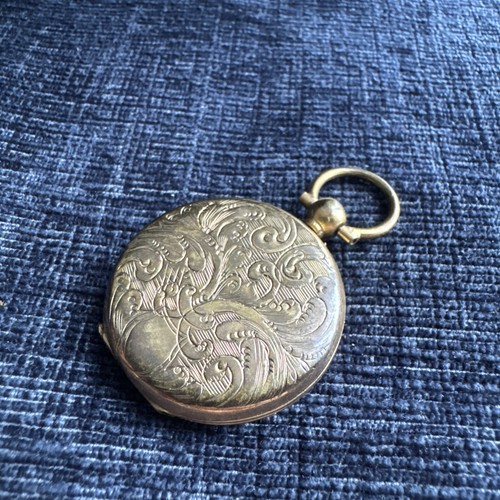 Antique gilt metal mourning - metal,