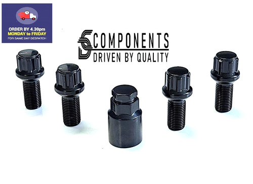 Black locking wheel - locking, bolts