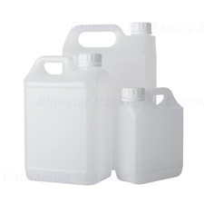 Jerry Can Plastic Bottle Water Container With Tamper Caps 1L / 2.5L / 5L Litre