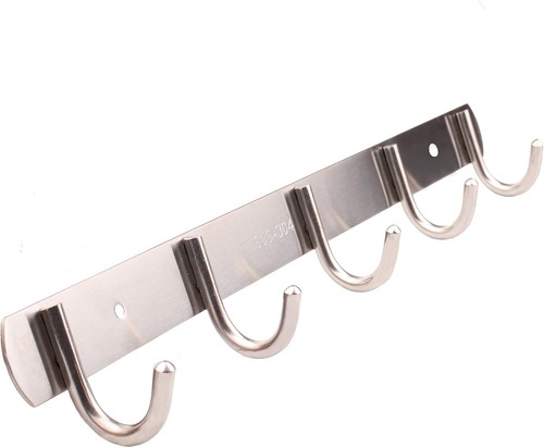 Stainless steel wall coat rack - stainless,