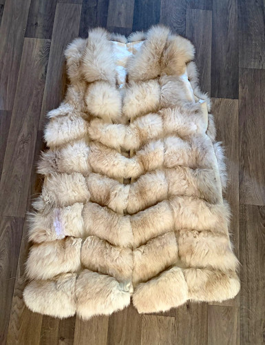 Women beige real - real, fur