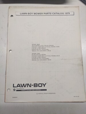 Lawn boy parts list - lawn-boy, 1979