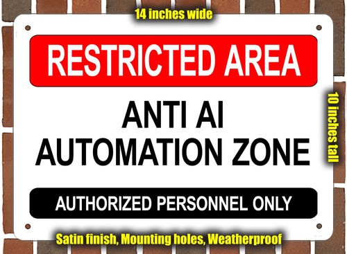 Metal sign anti ai - metal,