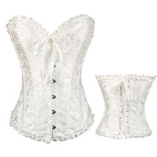 Corset Tops Women Victorian Sexy Floral Lace Trim Overbust Waist Cincher Bustier