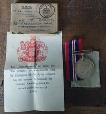 Genuine WW2 Boxed War Medal To