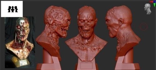 Terminator 800 bust resin - ,