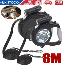 8M Extendable Dog Leash Pet Lead Leads Retractable Training Pet with LED Lights