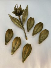 1960s Bass Party Ashtrays With Brass Centrepiece 6 Leaf Shaped Ashtrays