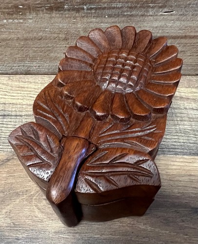 Sunflower wooden trinket - sunflower,