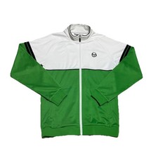 Sergio Tacchini Orion Tracksuit Top Green White Track Jacket Mens M