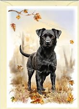 Patterdale Terrier Dog Greetings Card. Front of card can be personalised