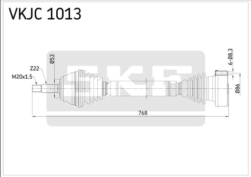 Skf complete drive shaft - complete,