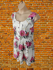 BNWT NEXT WHITE DRESS SIZE UK 28 LINEN WOMENS FLORAL SLEEVELESS BUTTON SUMMER