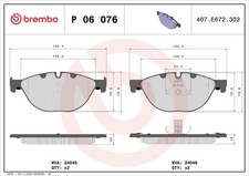 P 06 076 BRAKE PAD SET, DISC