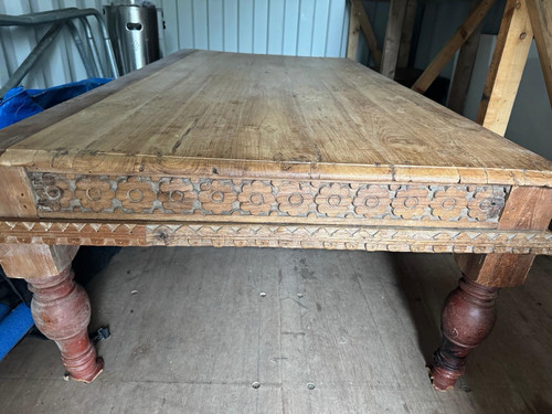 Rustic rectangular carved wood - carved,