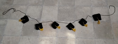Crocheted black mortar board - crocheted,