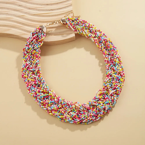 Braided seed bead statement - bead,