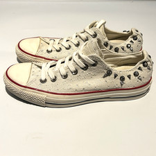 Converse trainers Low top white studded metallic spikes studs punk Womens Uk 6