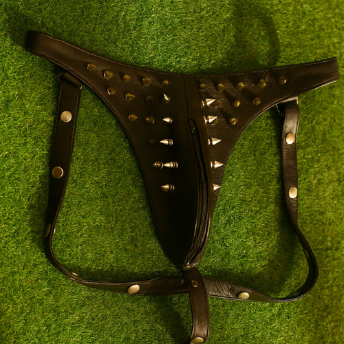 Mens real leather jockstrap - real,