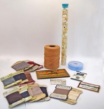 Collection of Antique sewing threads, needle cases and buttons etc. c1920s