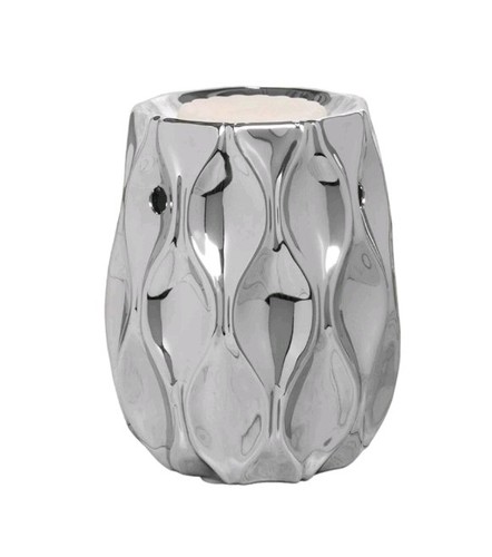 Geometric silver glass wax oil - silver, wax/oil