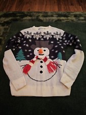 Primark Christmas UGLY Jumper Snowman ⛄️ Nose 3d! Size XS