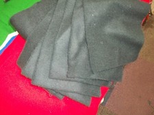 BLACK WOOL BAIZE POOL CLOTH 6 strips approx 39"x5"   fit 6by3or7by4 cushions