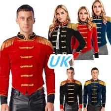 UK Adult Circus Ringmaster Costume Circus Lion Trainer Role Play Tailcoat Party