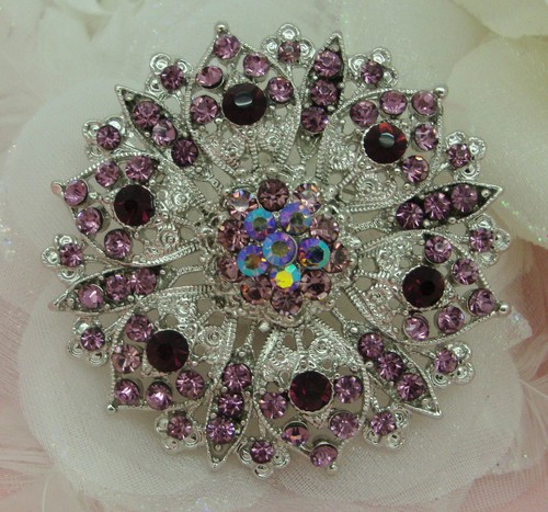 Large lilac rhinestone - 2.25",