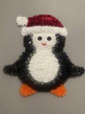 Christmas Decoration Hanging Tinsel Glitter Penguin Large
