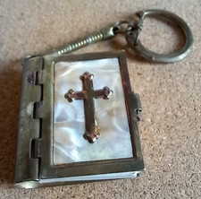 Vintage Miniature New Testament Bible - Brass with Mother of Pearl Inlay