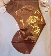 c1950 Sz11  Jonelle Large Reinforced Heel Toe RHT Vintage Stockings TOFFEE TAN E